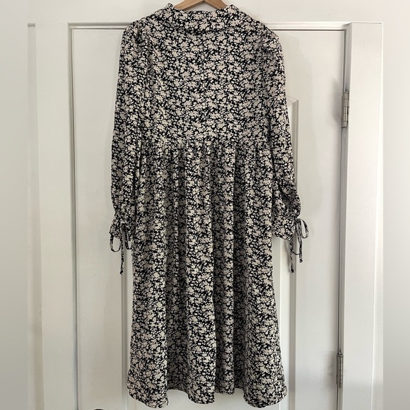 Leaf Floral Asymmetrical Ruffle Dress - XS - Picture 5 of 5